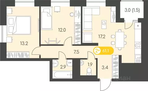 2-к кв. Удмуртия, Ижевск Столичный мкр, Новый Восход жилой комплекс ...