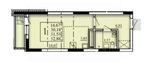 1-к кв. Башкортостан, Уфа Затон-Восточный жилрайон, Паруса жилой ...