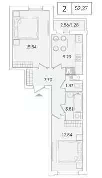 2-к кв. Ленинградская область, Мурино Всеволожский район, ул. ...