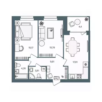 2-к кв. Ярославская область, Ярославль пос. Павловский, Волга-Лайф ...