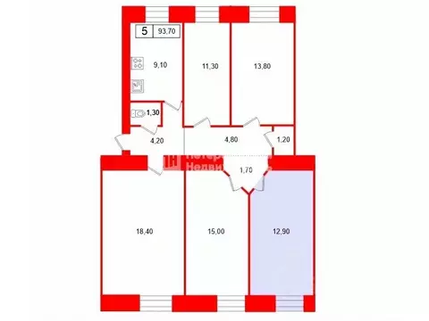 Комната Санкт-Петербург пер. Щербаков, 2/58 (13.0 м)