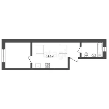 1-комнатная квартира: Анапа, улица Ленина, 183 (40.2 м)