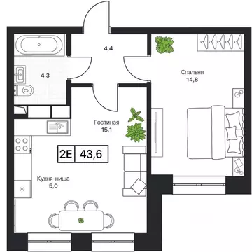 1-к кв. Московская область, Пушкино Пушкино Град жилой комплекс, к2 ...