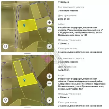 Участок в Воронежская область, Рамонский район, Новоживотинновское ...