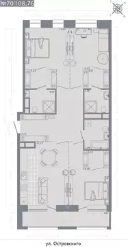 3-к кв. Татарстан, Казань ул. Островского, 105А (108.76 м)