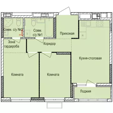 2-к кв. Удмуртия, Ижевск Автопроизводство жилрайон, Норвежский Лес ...