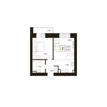 1-к кв. Башкортостан, Уфа ул. Ахметова, 296/2 (39.74 м)