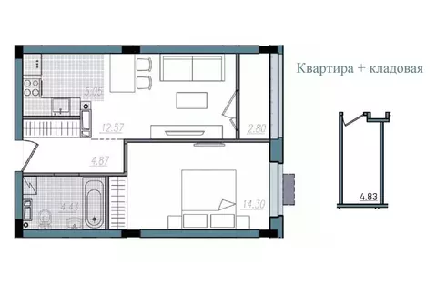 2-к кв. Смоленская область, Смоленск ул. Александра Степанова (44.02 ...