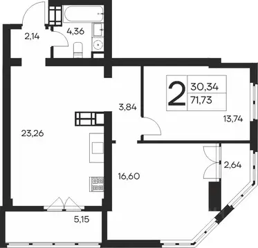 2-к кв. Крым, Ялта Ай-Петри жилой комплекс (71.73 м)