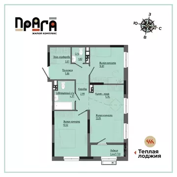 2-к кв. Удмуртия, Ижевск Комсомольская ул., 83 (62.16 м)