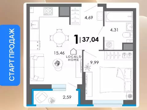 1-к кв. Рязанская область, Рязанский муниципальный округ, с. Дядьково  ...