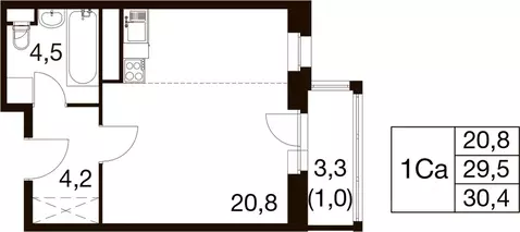 Студия Московская область, Балашиха Гагарина мкр, ул. Проектная, 9Ас1 ...