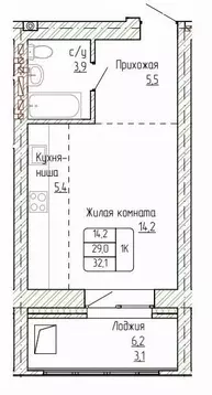 1-к кв. Алтайский край, Новоалтайск ул. Титова, 6 (32.1 м)
