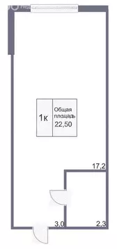 Квартира-студия: Кемерово, проспект Ленина, 135А (22.6 м)