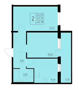 2-к кв. Пермский край, Пермь Домостроительный мкр,  (45.19 м)