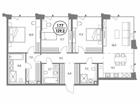 3-комнатная квартира: Москва, ЦАО, район Замоскворечье (129.2 м)