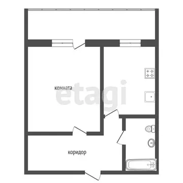 1-комнатная квартира: Тюмень, улица Казачьи Луга, 9 (33 м)