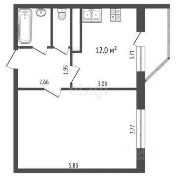 1-к кв. Тюменская область, Тюмень ул. Обдорская, 3 (41.5 м)