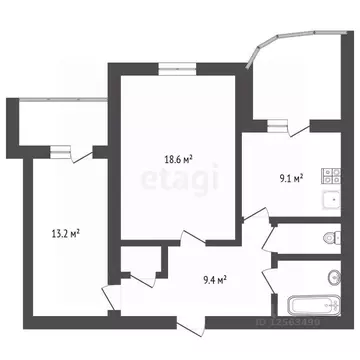 2-к кв. Воронежская область, Воронеж ул. Урывского, 15 (57.1 м)
