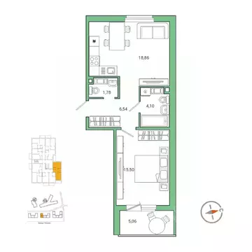 1-к кв. Ленинградская область, Гатчина ул. Чехова, 39к1 (48.9 м)