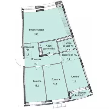 3-к кв. Татарстан, Казань Ферма-2 жилмассив,  (87.5 м)