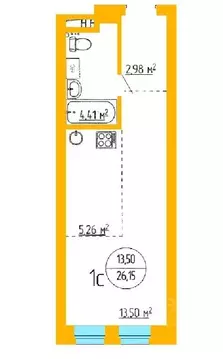 1-к кв. Башкортостан, Уфа ул. Аксакова, 79 (26.27 м)