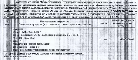 Свободной планировки кв. Алтайский край, Барнаул ул. 80-й Гвардейской ...
