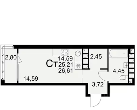 1-к кв. Рязанская область, Рязань пос. Ворошиловка, Символ жилой ...