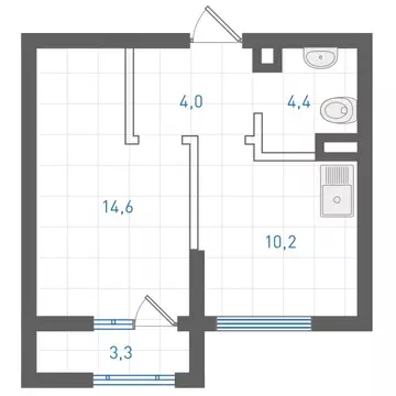 1-комнатная квартира: Екатеринбург, жилой район ВИЗ, жилой комплекс ...