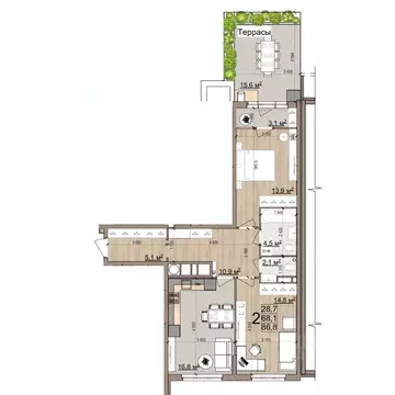 2-к кв. Рязанская область, Рязань Еврокласс жилой комплекс (86.8 м)