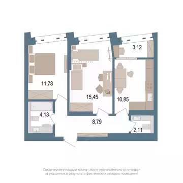 2-к кв. Башкортостан, Уфа ул. Пархоменко, 156Ж (55.0 м)