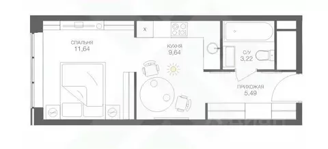 Студия Москва Шмитовский проезд, 39к6 (29.5 м)