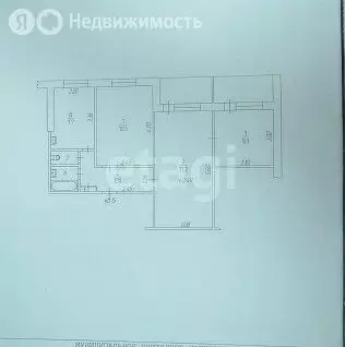 3-комнатная квартира: Пермь, Монастырская улица, 123 (52.9 м)