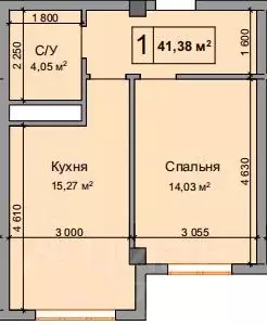 1-к кв. Кабардино-Балкария, Нальчик ул. Мусова (41.38 м)