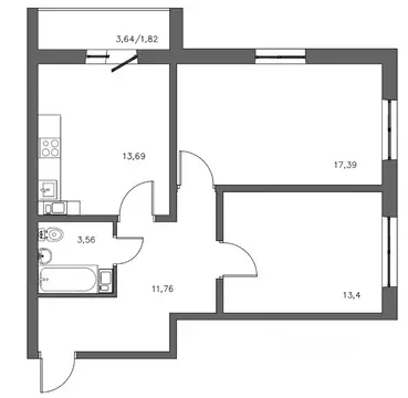 2-к кв. Оренбургская область, Оренбург просп. Победы, 153 (61.62 м)