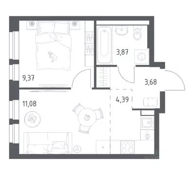 1-к кв. Московская область, Балашиха Квартал Авиаторов жилой комплекс, ...