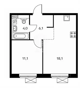 2-к кв. Москва ул. Большое Понизовье, 3 (39.0 м)