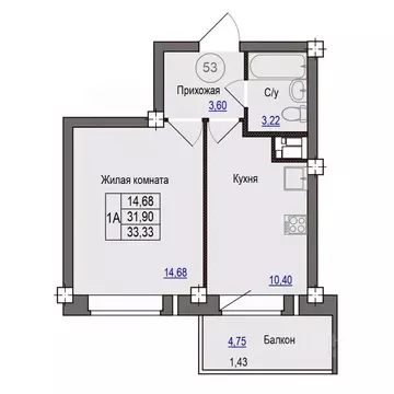 1-к кв. Псковская область, Псковский район, Завеличенская волость, д. ...