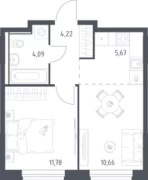 1-к кв. Московская область, Химки Клязьма-Старбеево мкр, Ивакино кв-л, ...