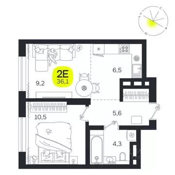 2-к кв. Свердловская область, Екатеринбург Южная Ботаника жилрайон, ...