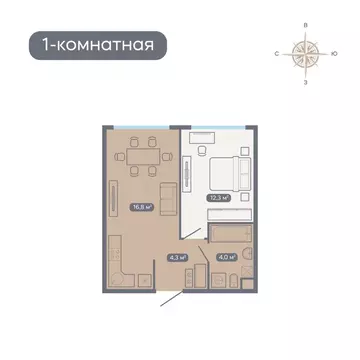 1-к кв. Нижегородская область, Нижний Новгород Квартет жилой комплекс ...