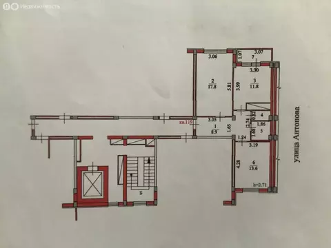 2-комнатная квартира: Пенза, улица Антонова, 76 (57 м)