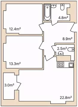 2-к кв. Нижегородская область, Нижний Новгород ул. Соревнования, 8 ...