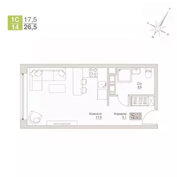 Студия Московская область, Люберцы  (26.5 м)