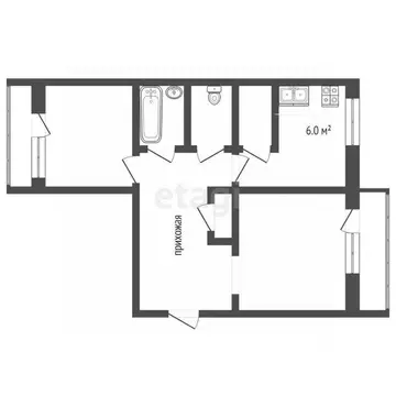 2-к кв. Вологодская область, Сокол Песчаный пер., 15 (47.9 м)