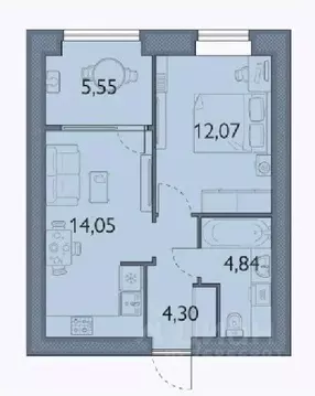1-к кв. Брянская область, Брянский район, пос. Мичуринский, ...