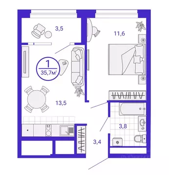 1-к кв. Свердловская область, Екатеринбург Уктус жилрайон, Астон ...