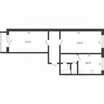 2-к кв. Белгородская область, Белгород ул. Буденного, 12 (52.0 м)