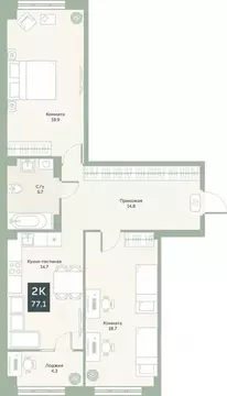 2-к кв. Курганская область, Курган Заозерный жилрайон, 6А мкр, ул. ...