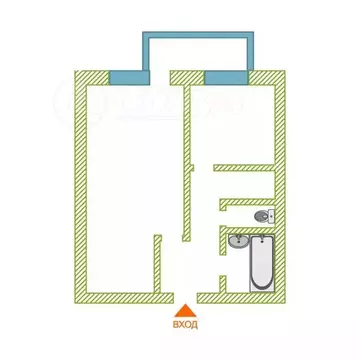 1-комнатная квартира: Тюмень, улица Николая Чаплина, 125 (39 м)